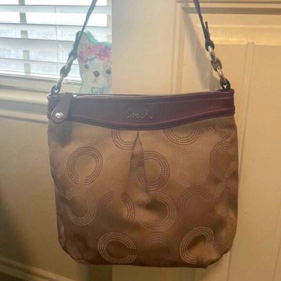 Vintage Ashley Dotted Op Art Large Hippie should bag - Picture 1 of 7